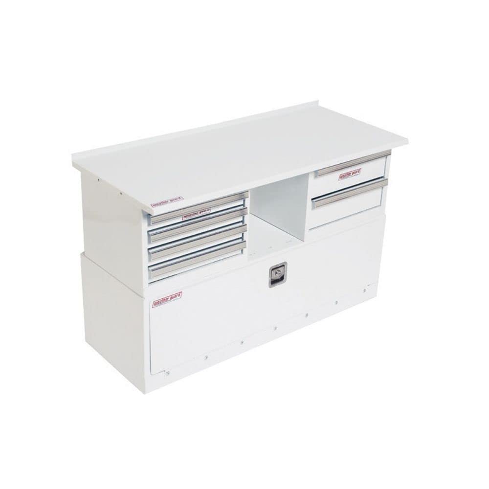 Weather Guard 8867301 42-Inch White Work Top - Durable Utility Table for Garage, Workshop & Outdoor Projects