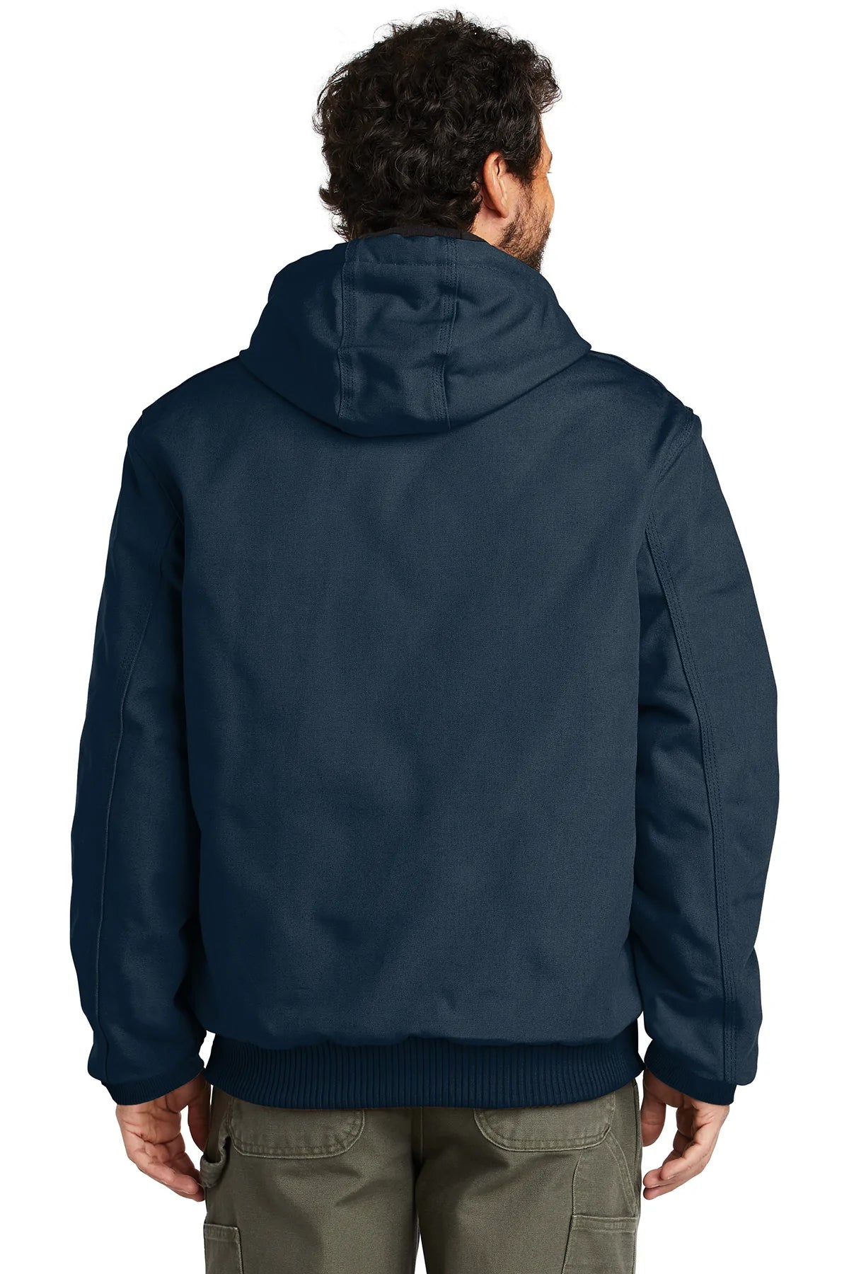 Carhartt Flannel Lined Duck Custom Jackets for Men - Dark Navy Workwear for Outdoor & Construction Use