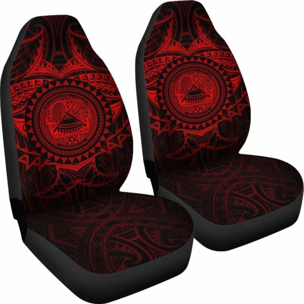 Premium American Samoa Polynesian Car Seat Covers - Red Seal Design (18
