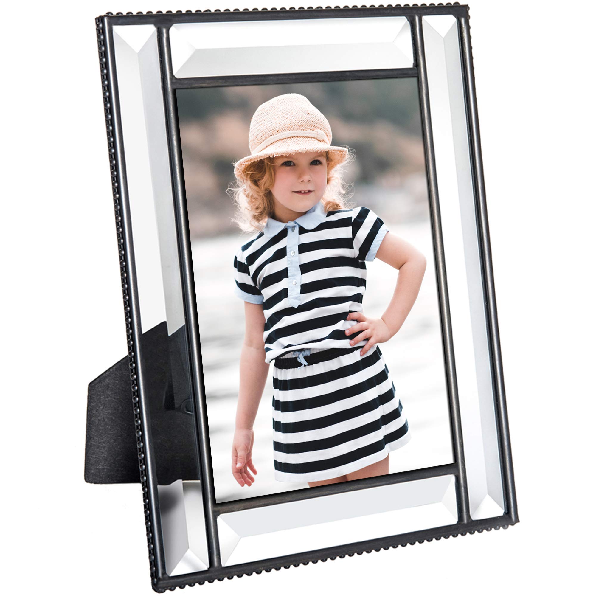 5x7 Beveled Glass Photo Frame - Wedding, Anniversary Gift for Home Decor