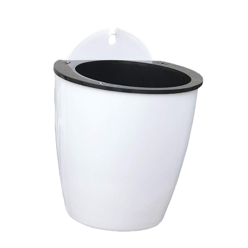 5pcs White Plastic Self-Watering Flower Pots for Roses, Succulents, Bonsai - Automatic Planters for Desktop, Home Decor, Office & Garden Use