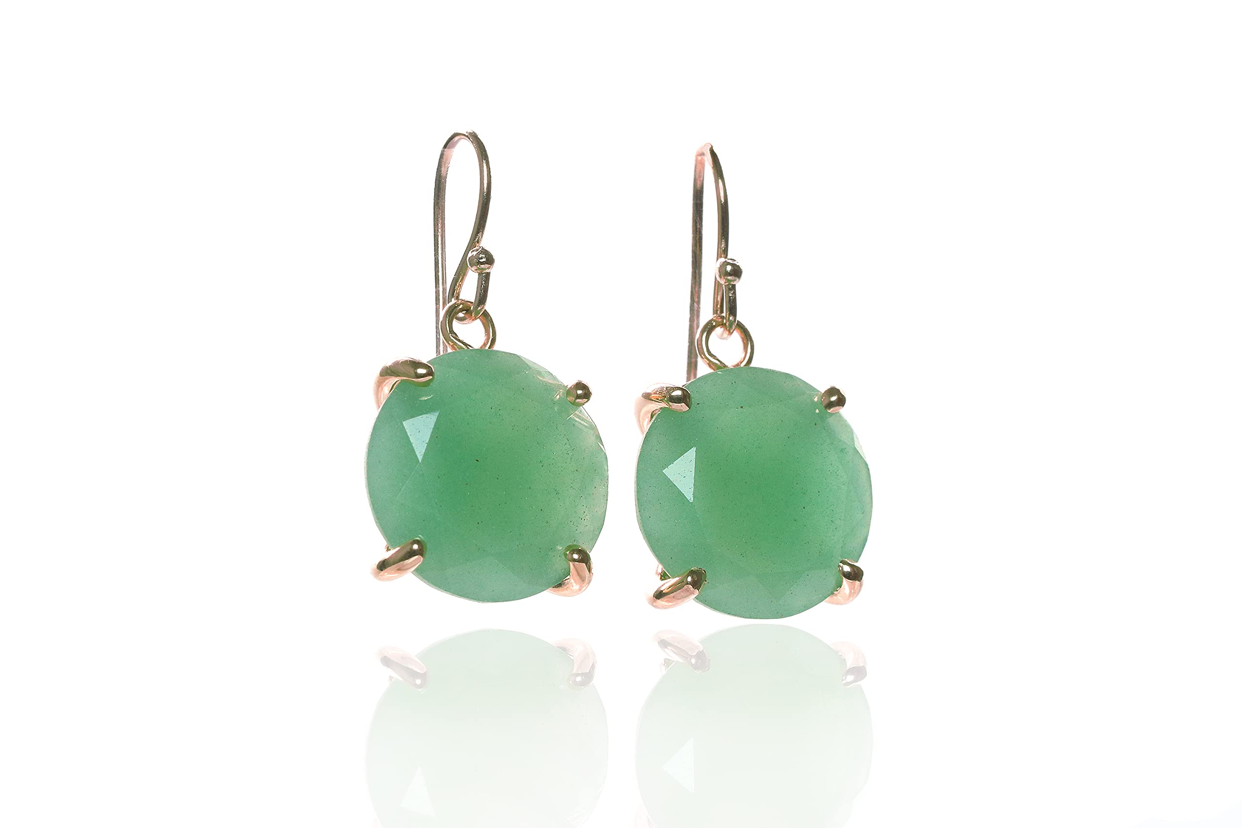 Anemone Green Aventurine Dangle Earrings - Handmade Statement Jewelry for Women - Customizable Gift with Elegant Box | Perfect for Weddings, Parties & Special Occasions