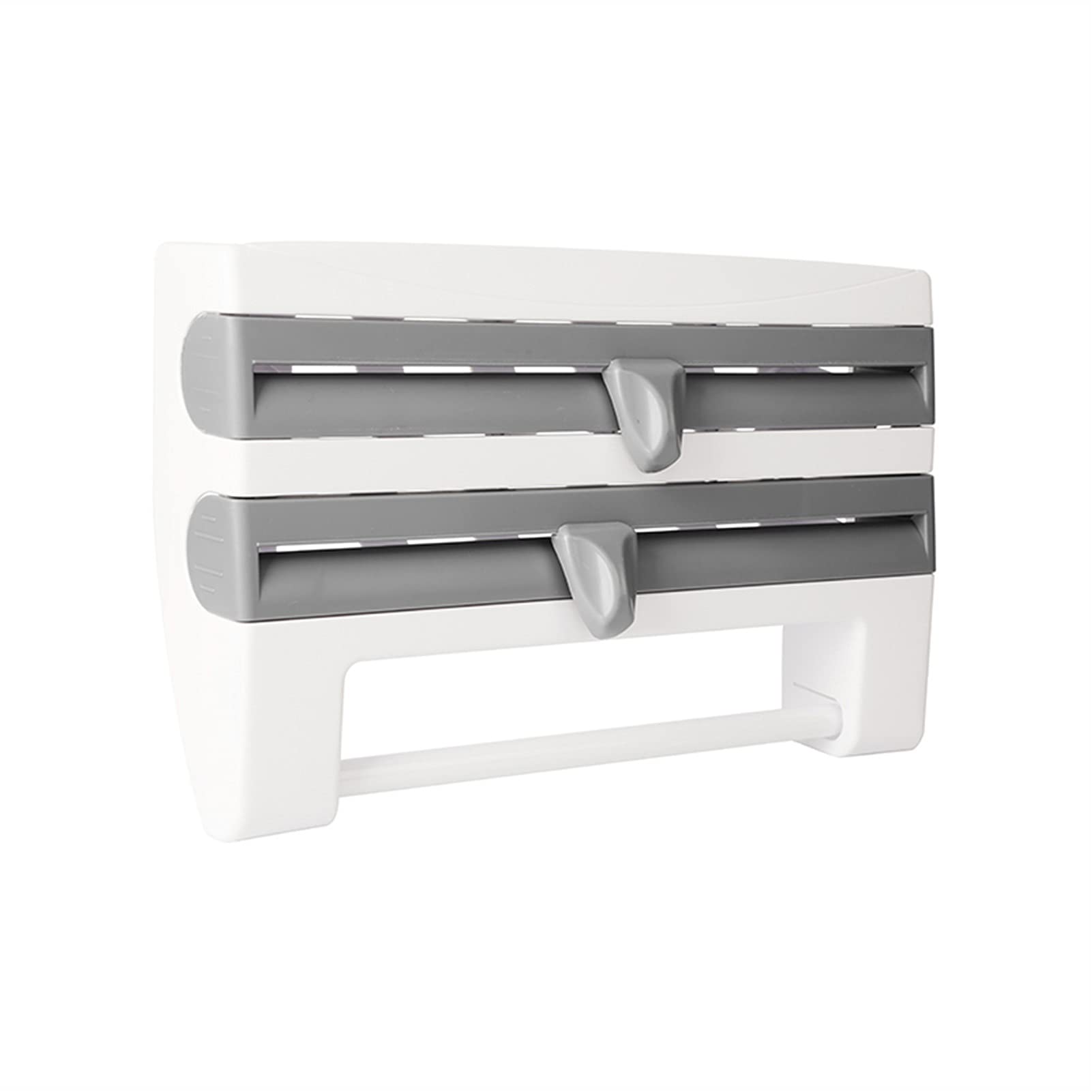 Stainless Steel Wall Mounted Kitchen Organizer - Paper Towel Holder, Foil & Plastic Wrap Dispenser with Built-in Cutter - Space Saving Storage for Kitchen, Pantry, Laundry Room (Color: A) | Perfect for Small Spaces, Apartments & RVs