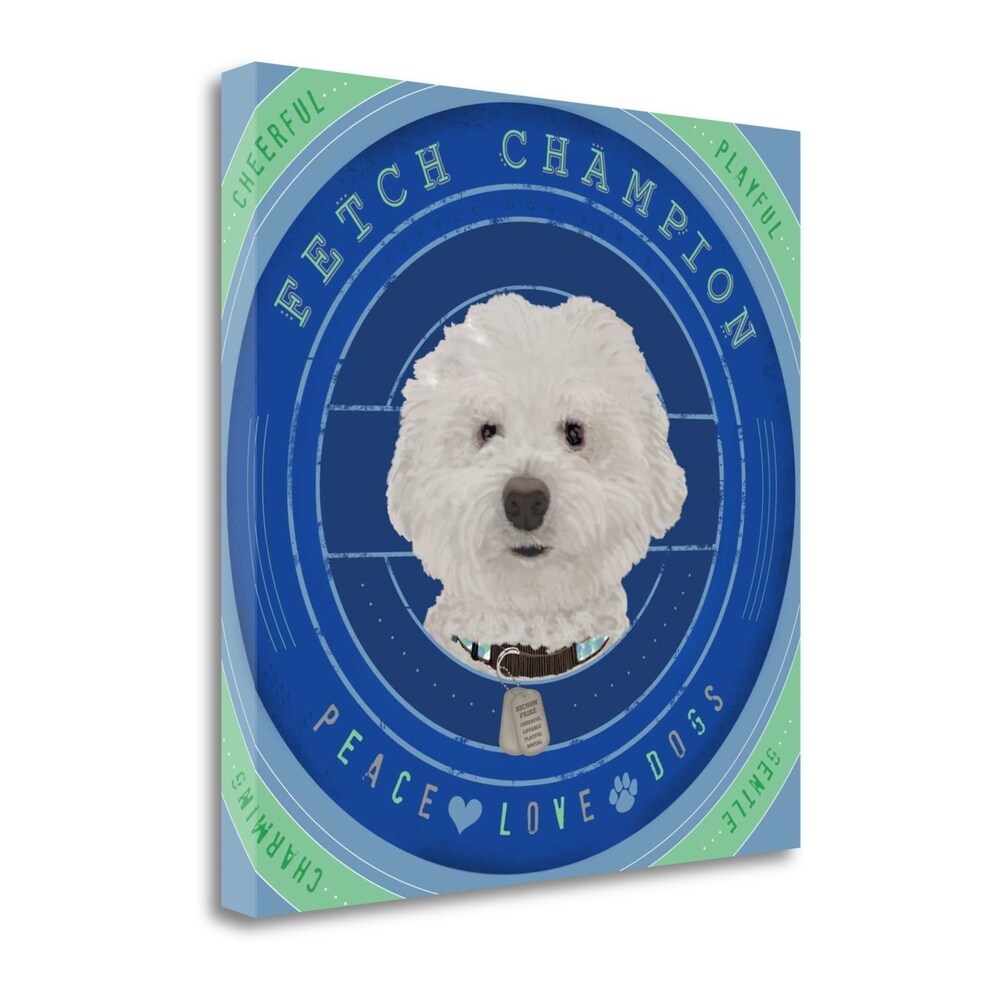 Bichon Frise Dog Art Print by Longfellow Designs - Premium Giclee Canvas Painting Gallery Wrapped & Ready to Hang - Perfect for Living Room, Bedroom or Office Decor