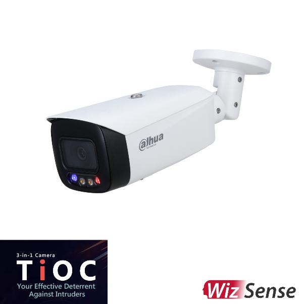 5MP Bullet Security Camera with Active Deterrence - Outdoor IP Camera, Night Vision, Weatherproof, Motion Detection - Ideal for Home Security, Business Surveillance & Property Protection (Model: DH-IPC-HFW3549T1P-AS-PV-0280B-S3)