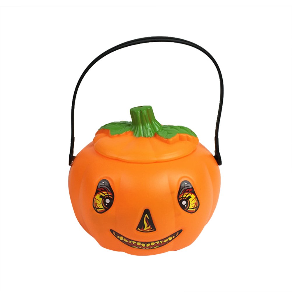 Halloween Pumpkin Basket - Halloween Decorations & Candy Bucket for Kids, Portable Pumpkin Pail for Trick or Treat, Candy Stand, Pumpkin Lantern - Perfect for Halloween Parties & Home Decor