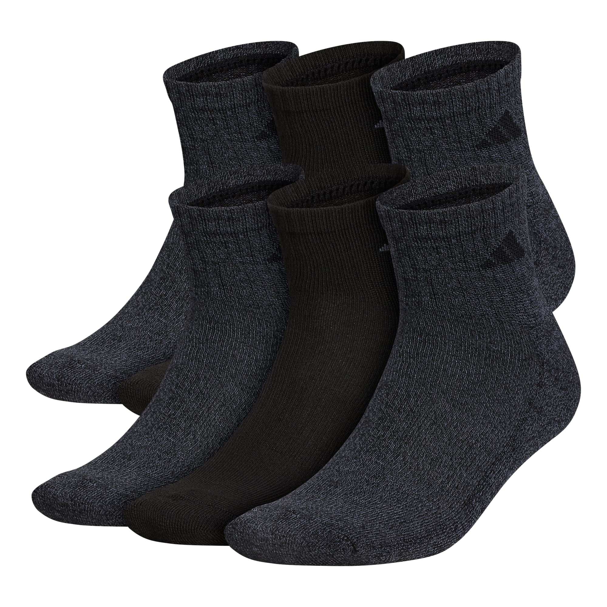**Adidas Men's Performance Cushioned Quarter Socks with Arch Support – 6-Pack for Running, Gym & Everyday Comfort**