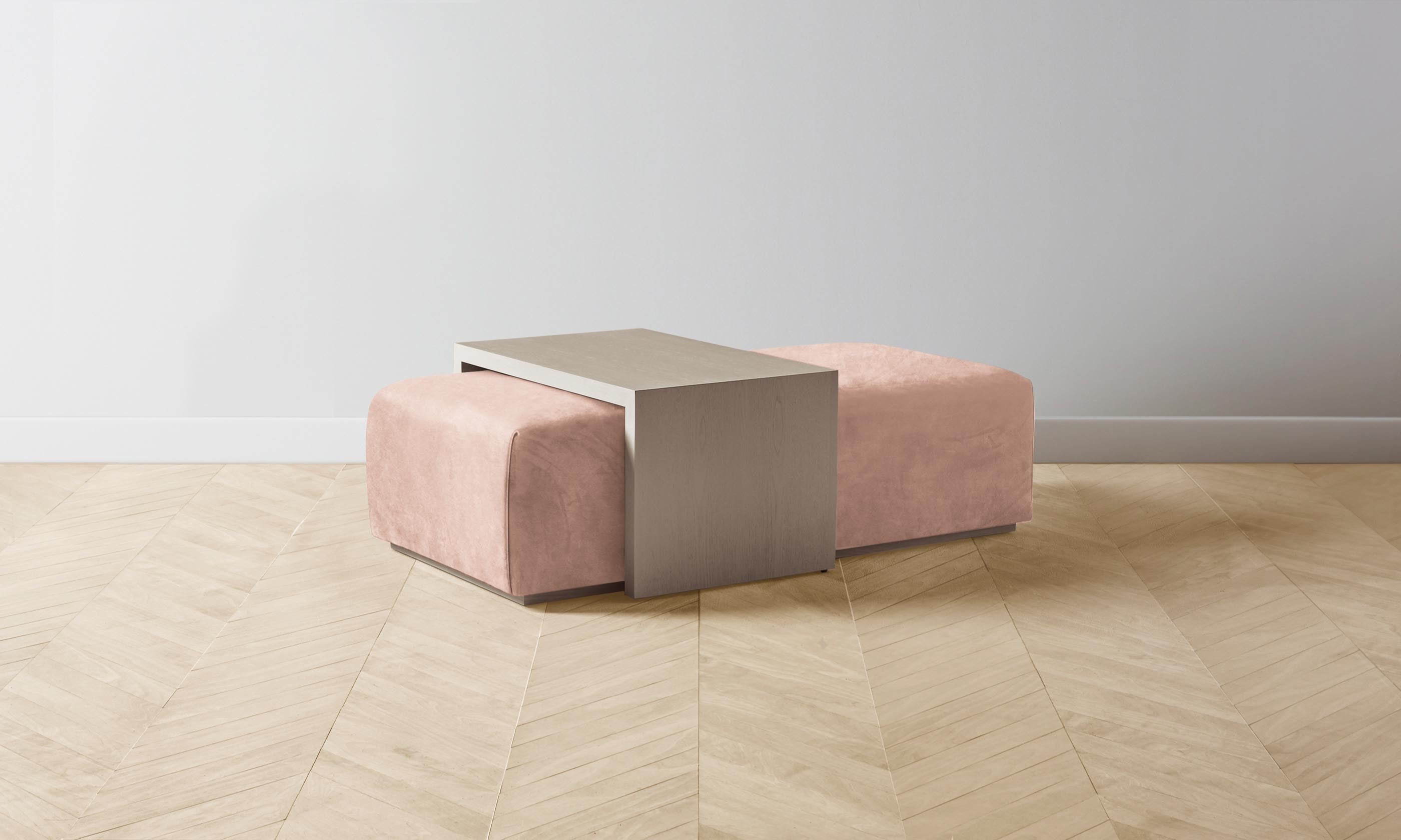 The Bowery Ottoman - Performance Velvet Dusty Rose - Stylish & Durable Footrest for Living Room, Bedroom, or Office - Perfect for Relaxing & Decorating