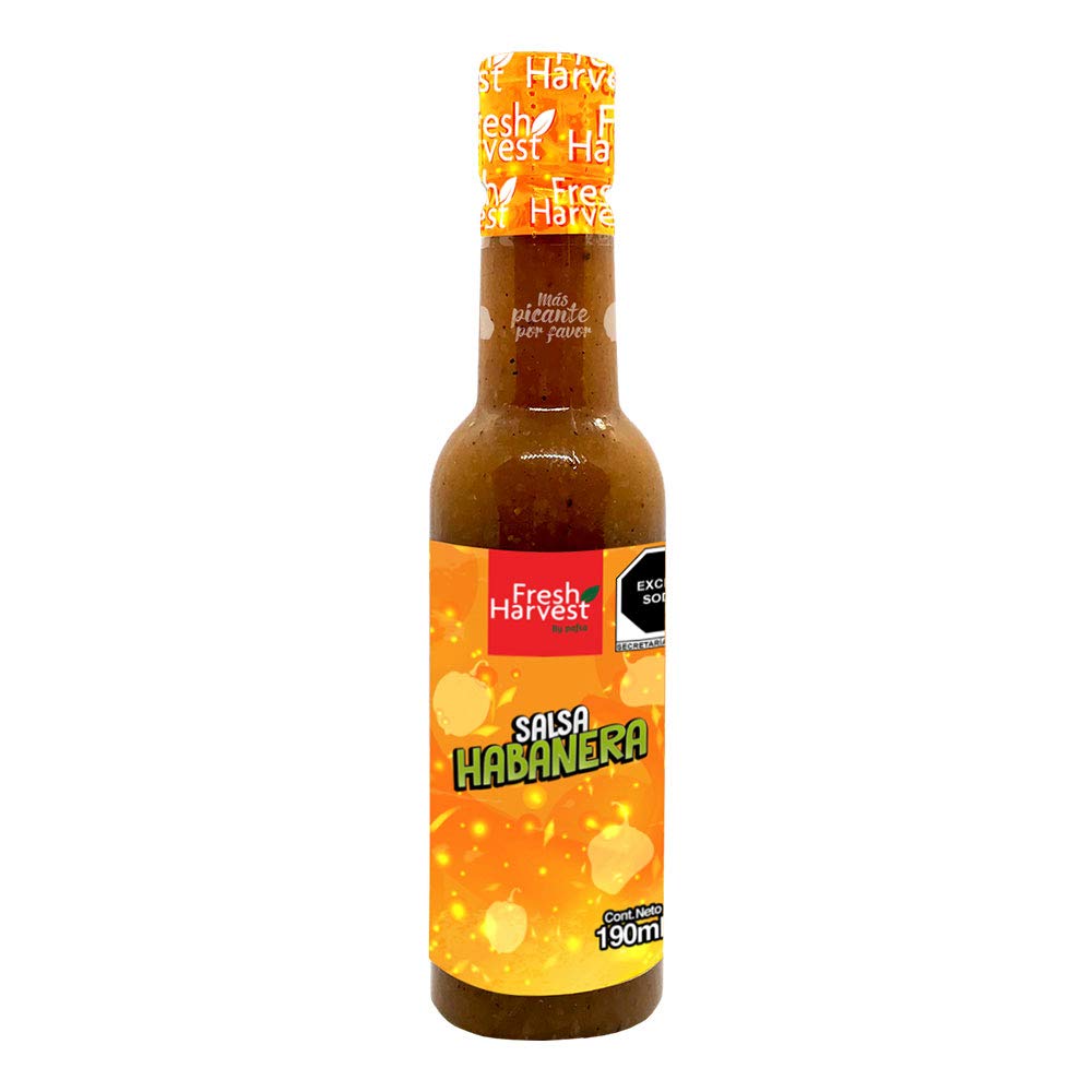 Habanera Hot Sauce 190ml (6.42 Fl Oz) - Pack of 12 Bottles | Authentic Mexican Spicy Sauce | Made with Fresh Peppers | Perfect for Tacos, Nachos, Wings & Mexican Cuisine