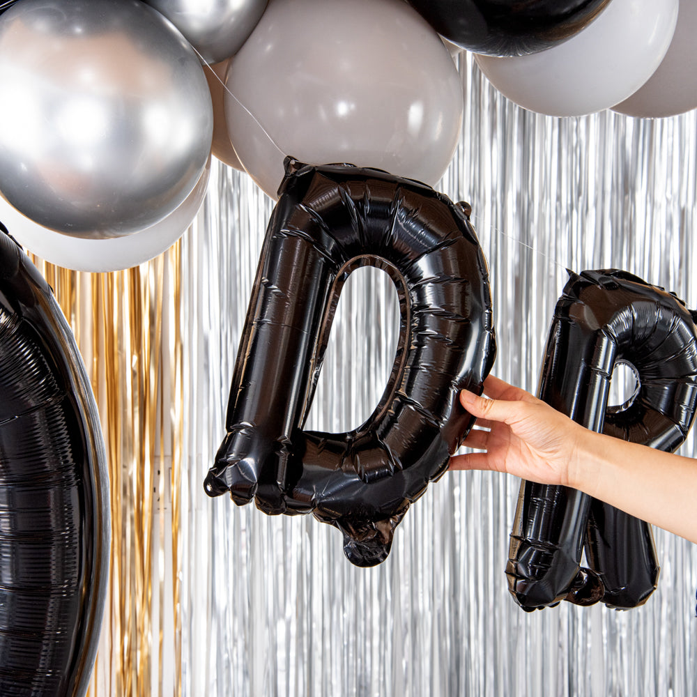 Balloonify Black Mylar Letter D Balloon - 16 Inch Large Foil Alphabet Balloon for Birthday Party Decorations, Baby Showers, Graduation Celebrations & Photo Backdrops (1 Count Box)