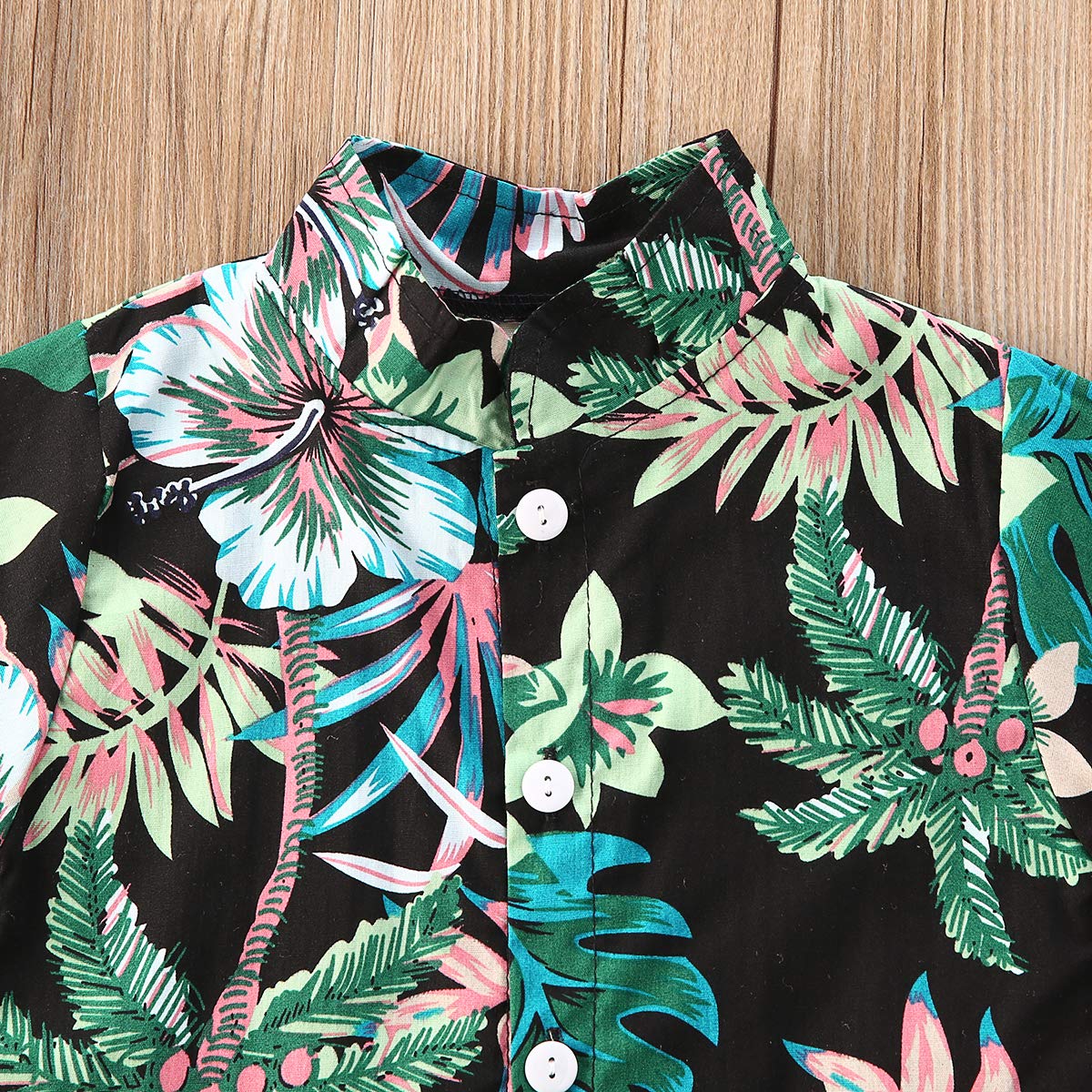 Toddler Boys Summer Shorts Set - Floral Shirt & Bermuda Shorts for Beach Play