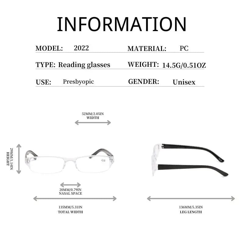 2023 Latest Frameless Anti-Fatigue Reading Glasses for Presbyopia - Lightweight & Comfortable for Computer Work, Reading & Close-Up Tasks