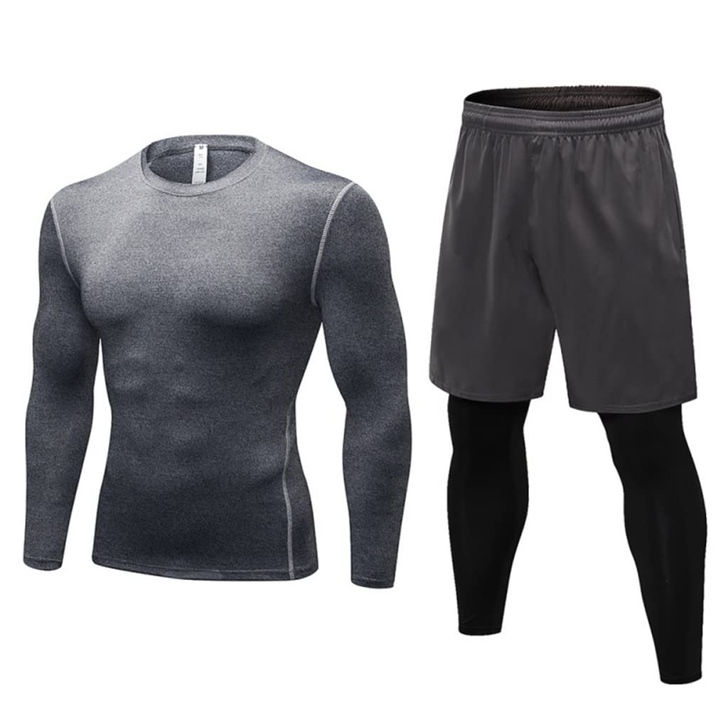 Men's Compression Workout Suit - Gym Fitness Sportswear, Running Jogging Tights & Tracksuit Set for Training & Activewear (Color: A, Size: M) - Perfect for Gym, Running, Yoga & Outdoor Sports