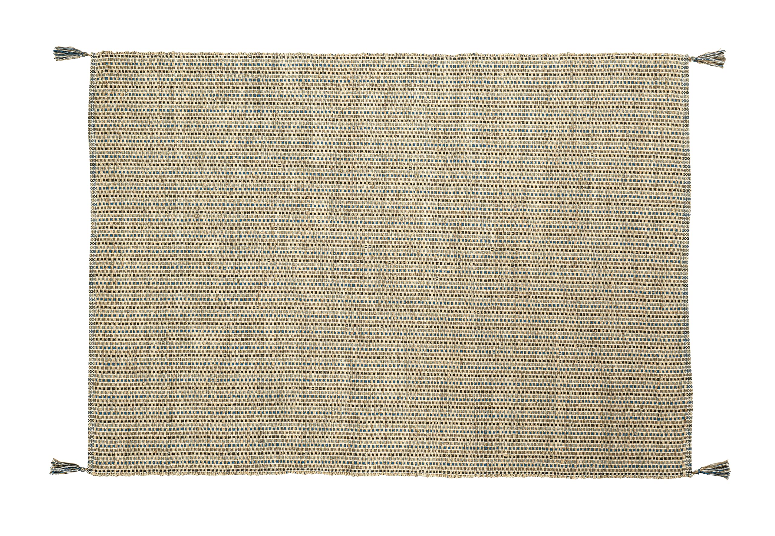 Handmade Natural Hemp & Cotton Carpet - 5' x 7' Ocean Blue Rug for Living Room, Bedroom, Family Room - Easy Maintenance, Eco-Friendly Floor Decor for Cozy Home Ambiance