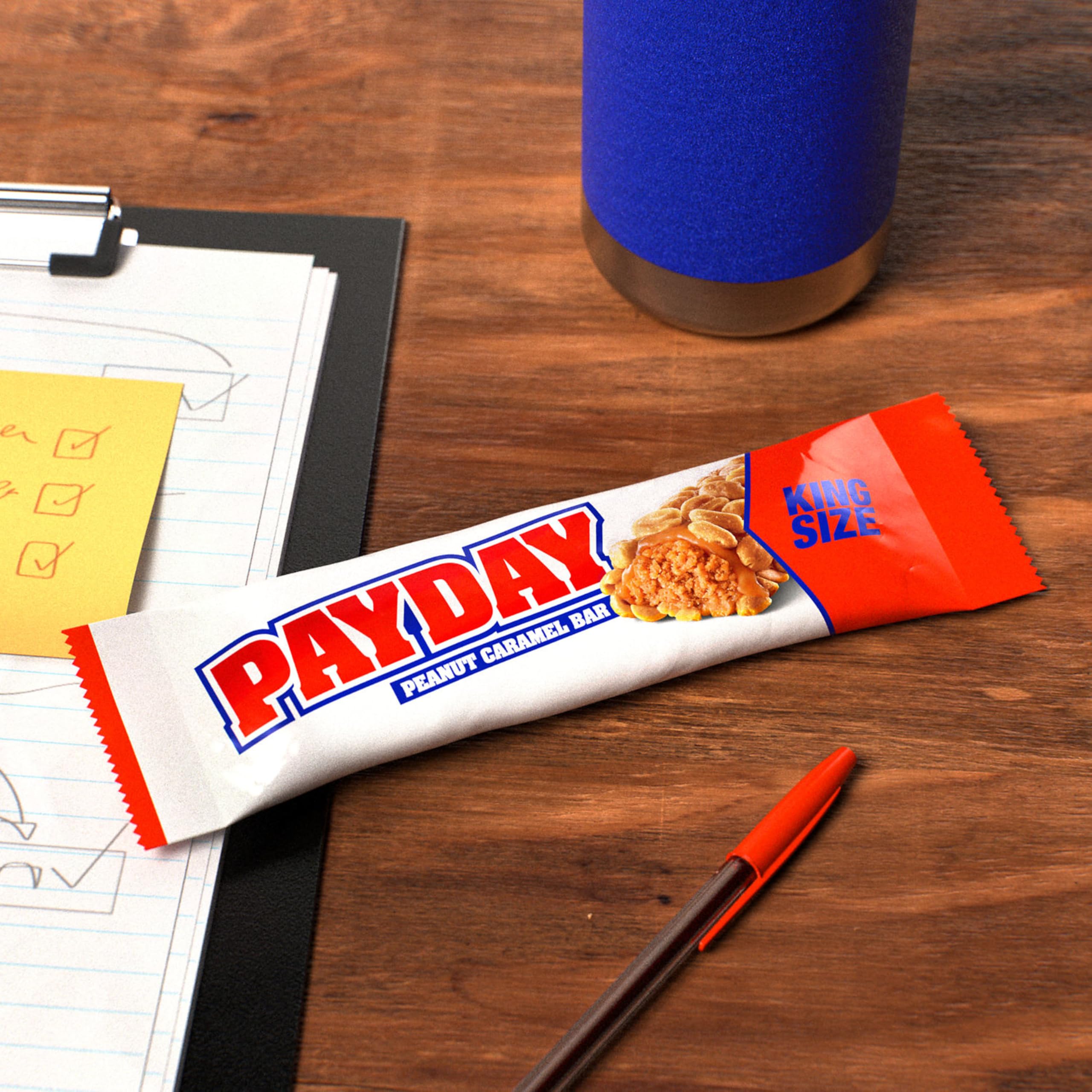 PAYDAY Peanut Caramel King Size Candy Bar - 3.4 oz | Sweet & Salty Snack for Office, Road Trips & Movie Nights