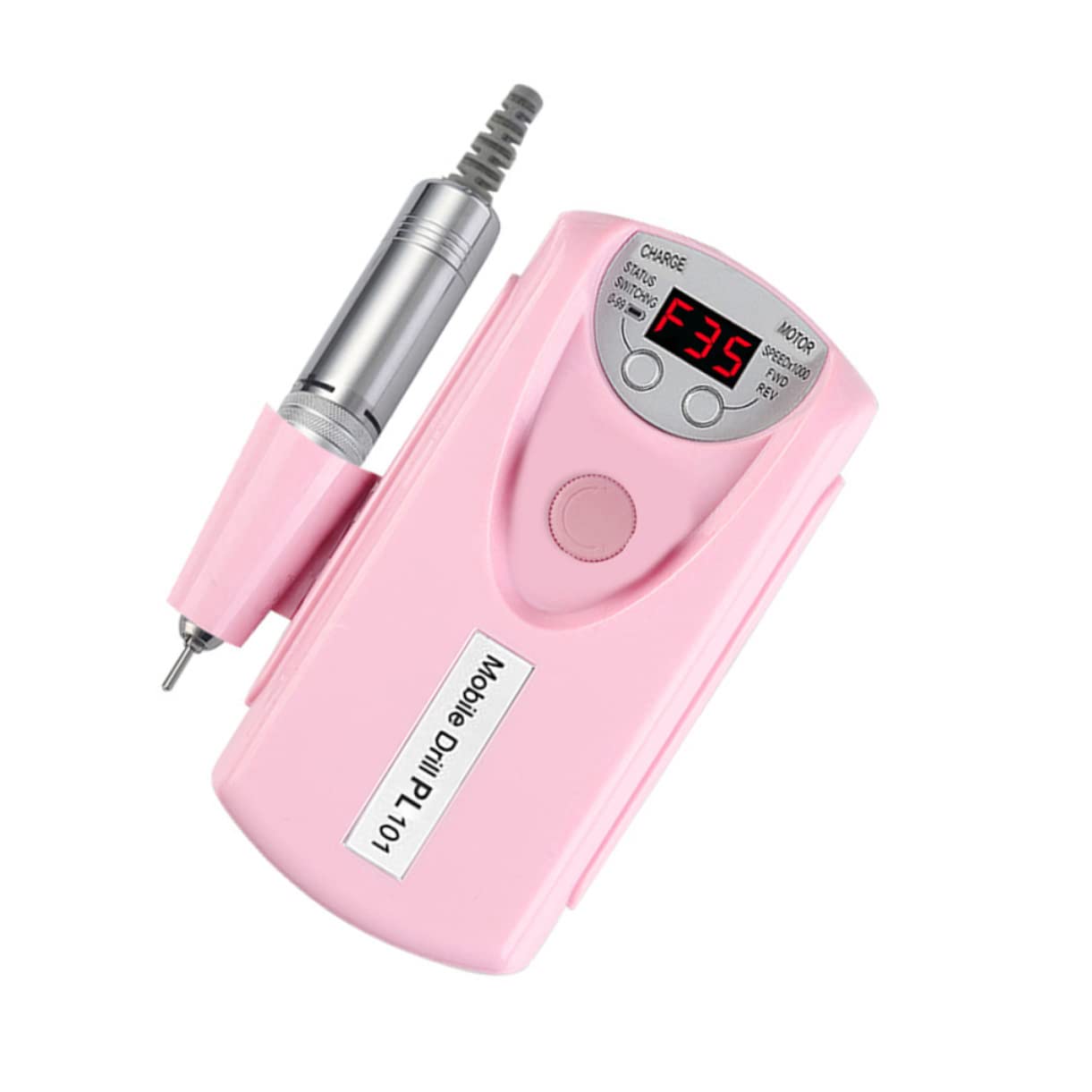 FRCOLOR Professional Electric Nail Drill Machine Kit - Cordless Portable Manicure & Pedicure Set with Nail Grinder & Polisher (Pink ABS) for Home Salon, Nail Art & DIY Beauty Care