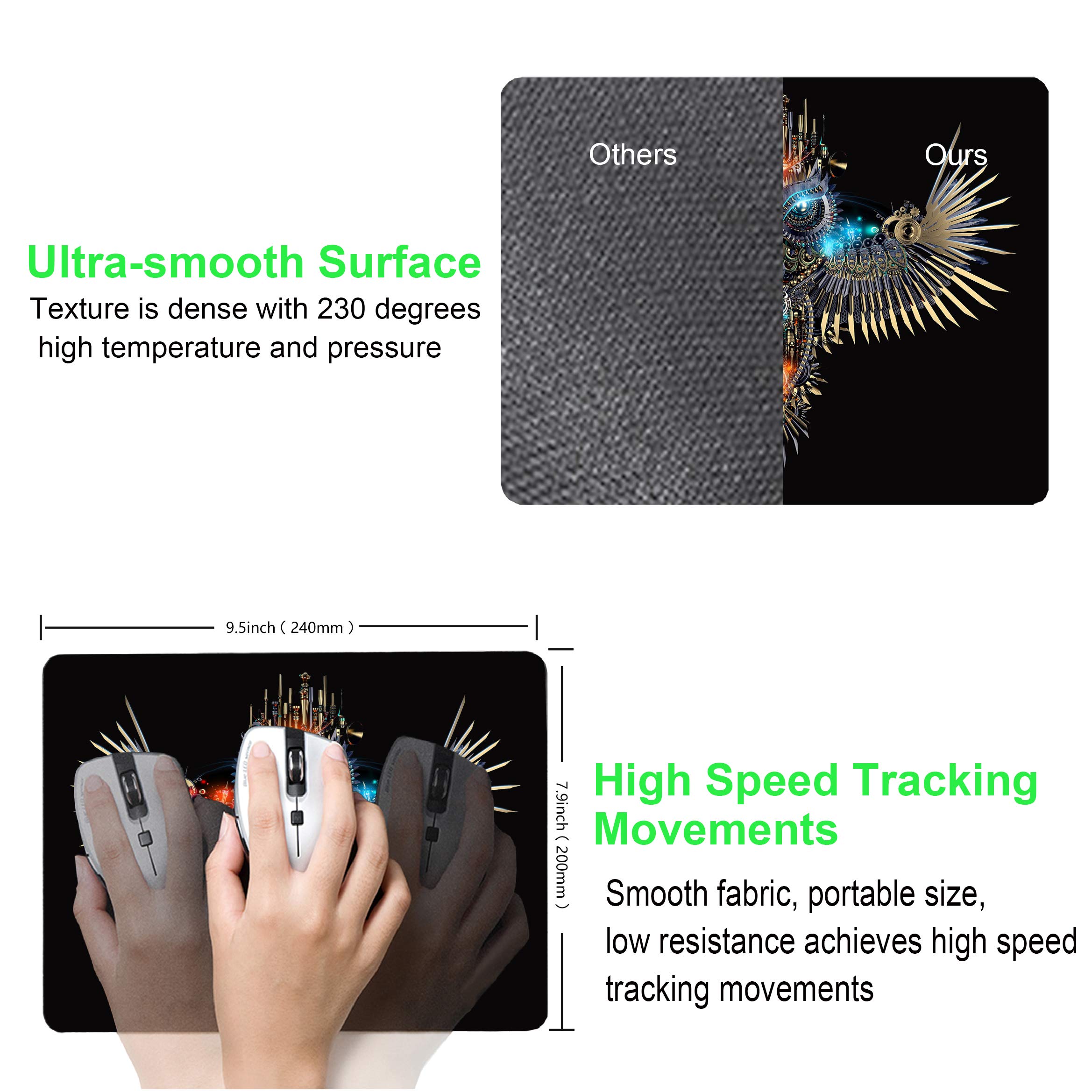 Personalized Mechanical Owl Design Small Non-Slip Rubber Mouse Pad for Computer & Office Use - Perfect for Gaming, Work, and Home Office Setup