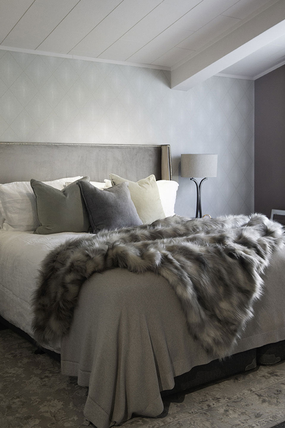 Luxury Faux Fur Mountain Hare Grey Throw Blanket - Soft Cozy Plush Fleece for Couch, Bed, Sofa - Perfect for Winter Warmth & Home Decor