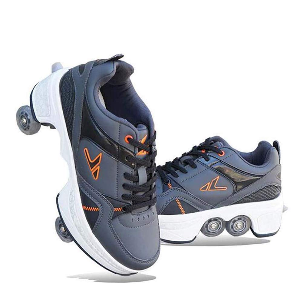 Fashiums Roller Shoes for Men & Women - Automatic Walking Shoes with Invisible Pulley & Double-Row Deform Wheels - Kids & Adults Skating Shoes for Outdoor Fun, Commuting & Fitness