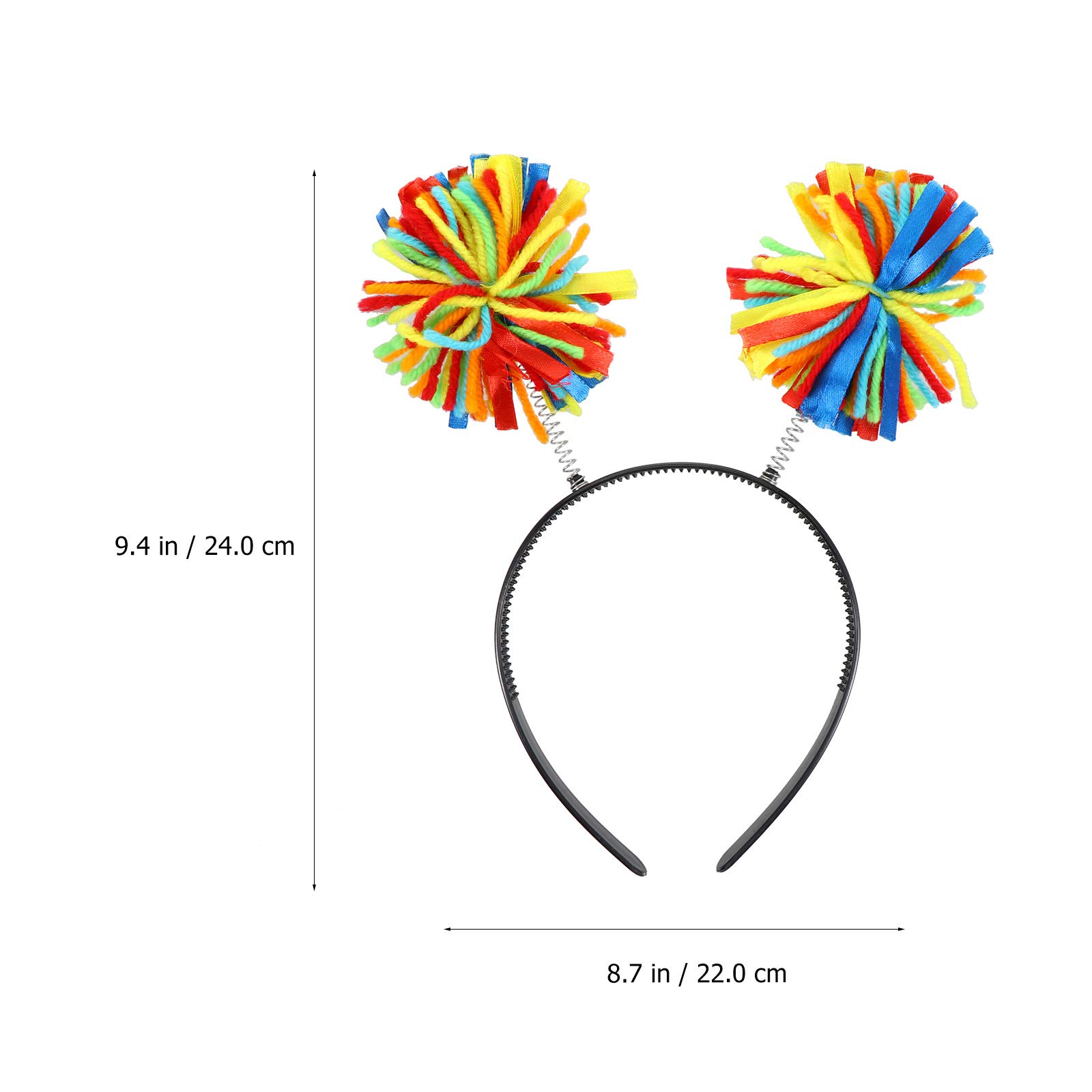 5pcs Ball Headbands - 4th of July Party Accessories for Women & Kids, Pink Pom Pom Hair Bands for Birthday, Rave, Costume & Holiday Celebrations - Perfect for Independence Day, Halloween & Festive Events