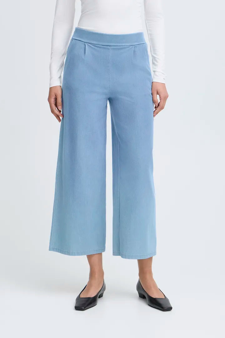 Stylish Ima Wide Leg Denim Pants - Light Wash High Waisted Comfortable Trousers for Women | Perfect for Casual Outings, Office Wear & Weekend Brunch