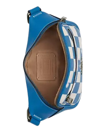 Coach Elias Mini Belt Bag with Checkerboard Print - Stylish Crossbody Bag for Women | Perfect for Travel, Shopping & Everyday Use