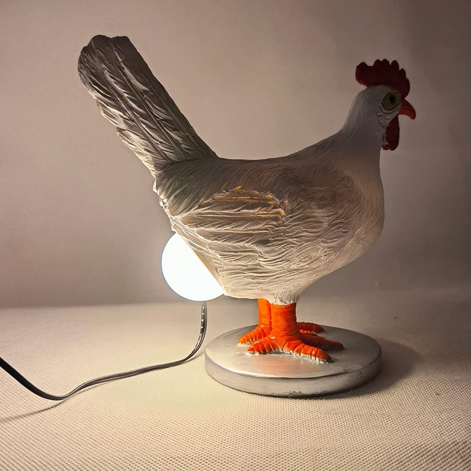 Realistic 3D LED Chicken Egg Lamp - USB-Powered Night Light for Easter Decor, Nursery, Bedroom, or Party Ambiance (White, One Size) - Perfect Gift for Egg Lovers & Home Decoration
