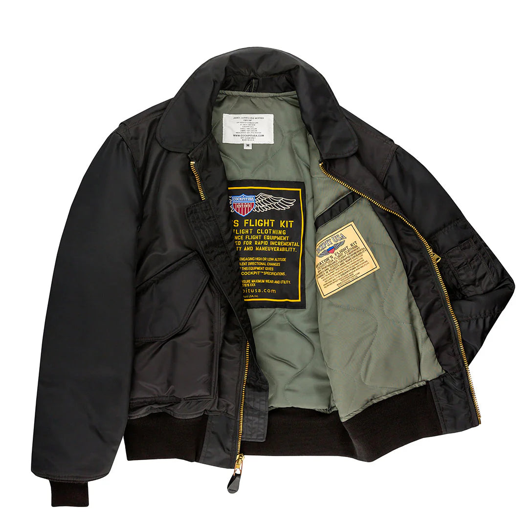 Cockpit USA Men's Military Spec Cold Weather Flight Jacket - Aviator Bomber Jacket for Winter, Windproof & Insulated - Perfect for Pilots, Outdoor Adventures & Casual Wear