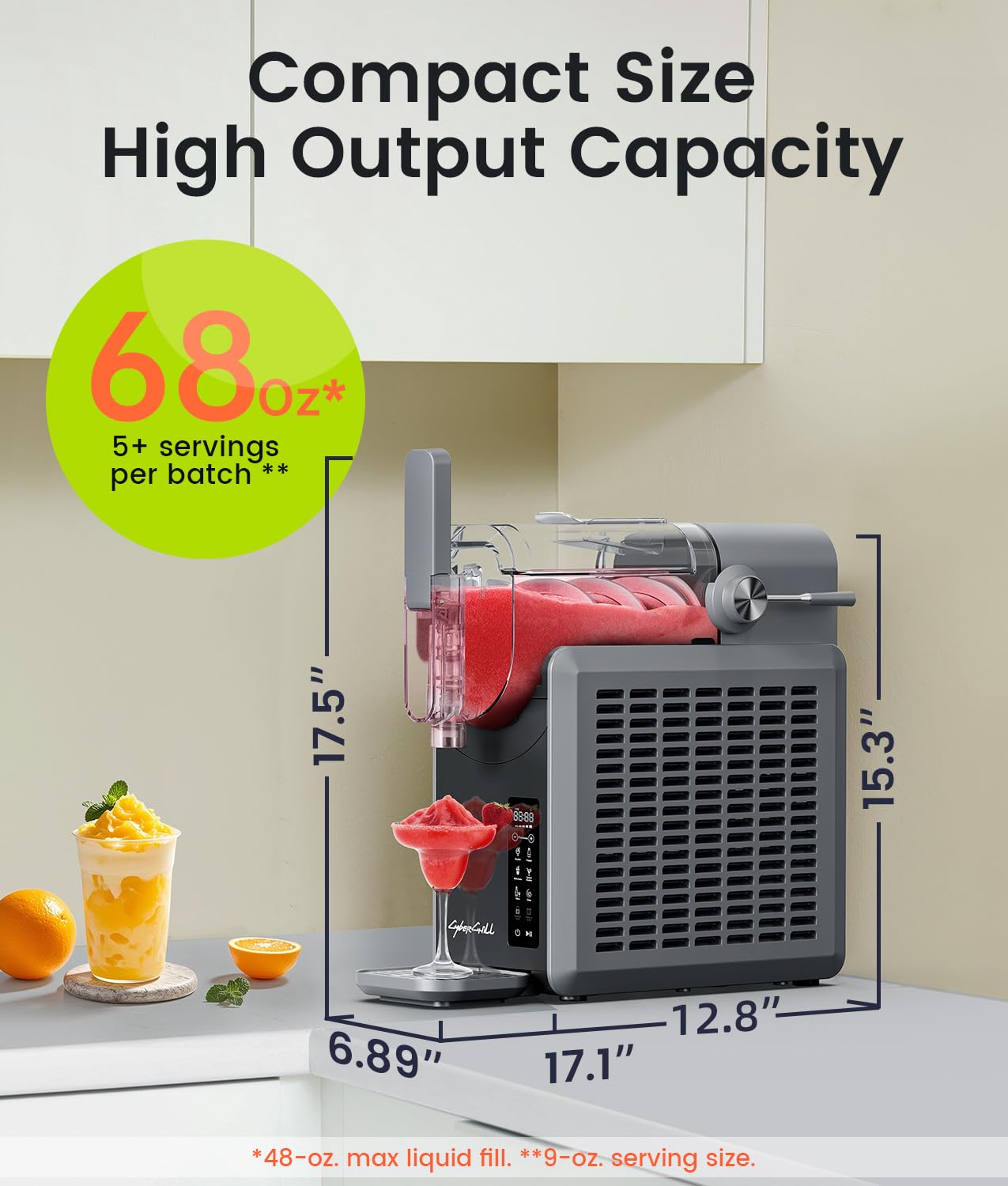 Commercial Slushie Machine for Home - 5 Preset Programs, 24H Timer & LED Display | No Ice Needed Frozen Drink Maker for Margaritas, Frappés, Smoothies | Perfect for Parties, Cafes & Home Bars