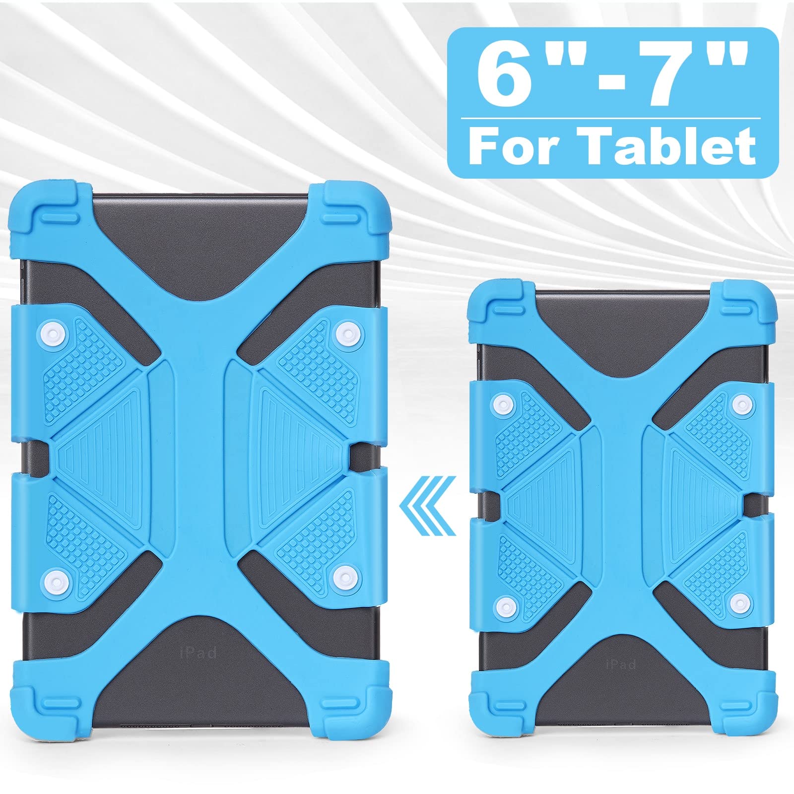 Universal 7 inch Tablet Case - Shockproof Silicone Protective Cover for 6-7 Inch Tablets (Fits Plum Optimax 2) | Perfect for Home, Office & Travel Use