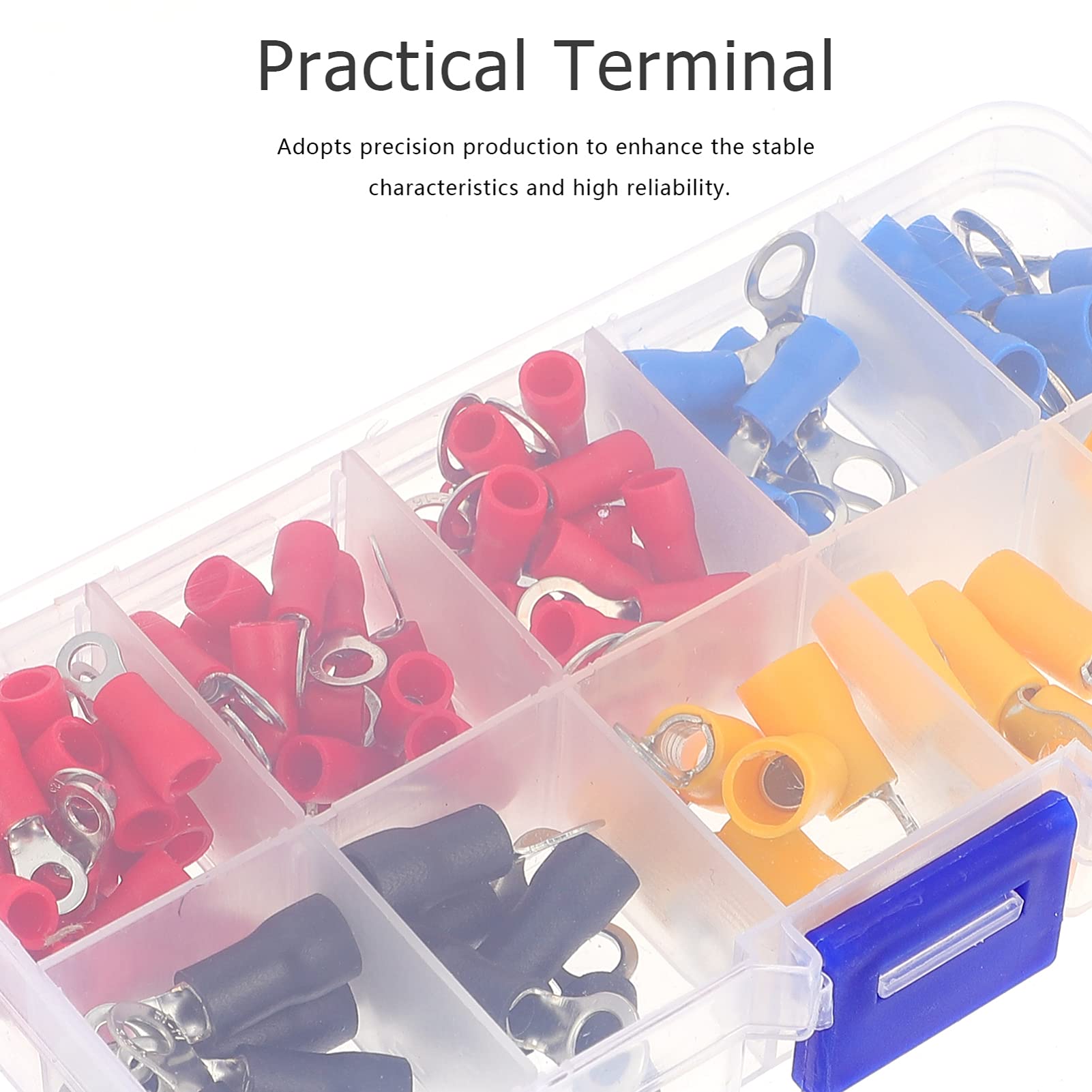 UKCOCO 102Pcs Heat Shrink Wire Connectors Kit - Waterproof Electrical Wire Terminals with Insulated Marine & Automotive Crimp Connectors, Ring Fork Hook Spade Splices for Secure Wiring - Perfect for DIY, Marine, Automotive & Home Electrical Projects