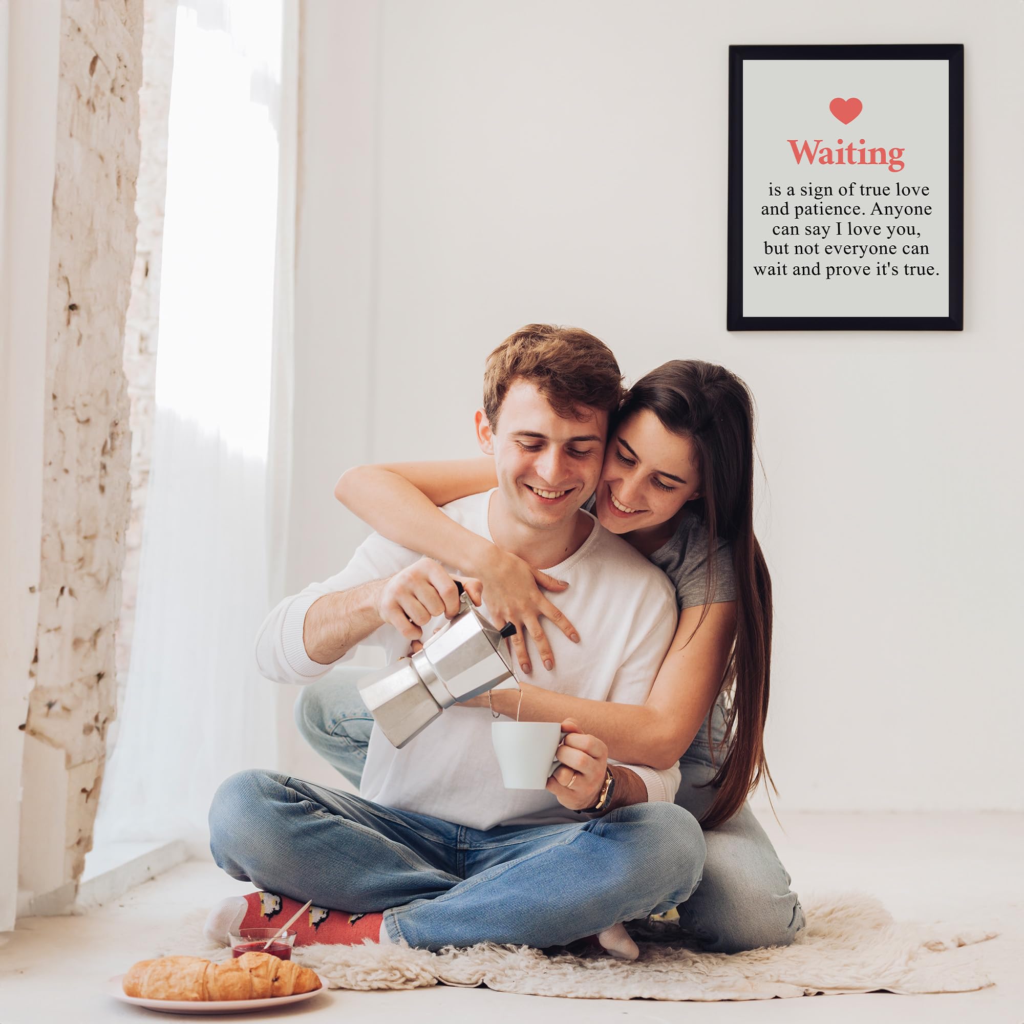 Waiting Is A Sign of True Love - Romantic Inspirational Wall Art Print, Motivational Home Decor for Living Room, Bedroom, Office & Dorm | Unframed 8x10 | Perfect for Gifts, Wedding Decor & Housewarming