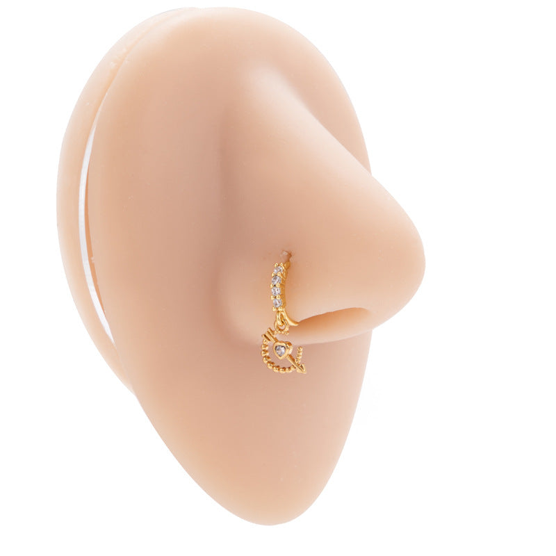 18K Gold Clover Hinged Hoop Septum Ring - Elegant Body Jewelry for Nose Piercing | Perfect for Everyday Wear & Special Occasions