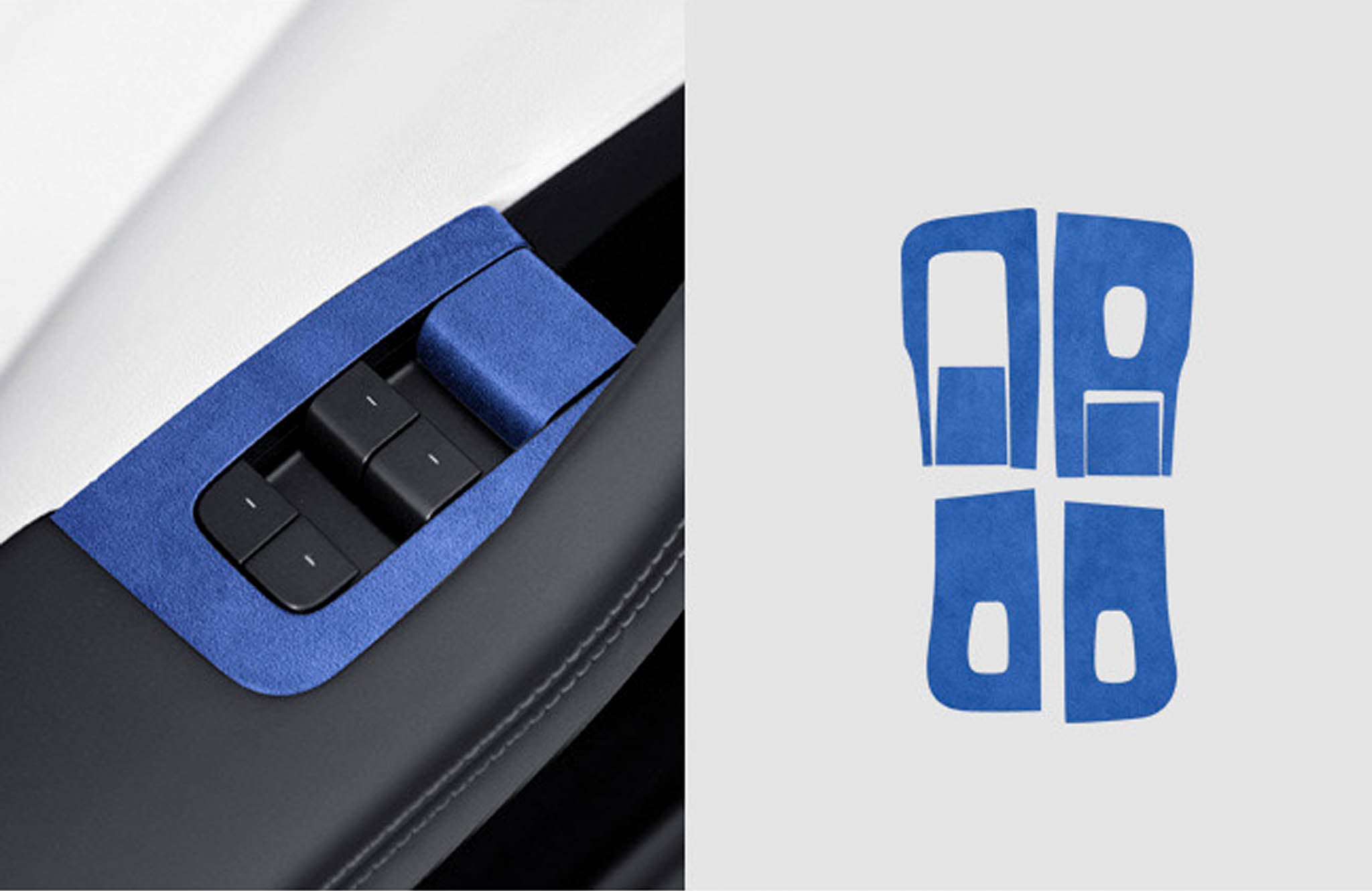 Tesla Model 3 Highland & Model Y Juniper Alcantara Window Switch Panel Wrap Sticker (2024+) - Premium Interior Upgrade for Enhanced Luxury & Style | Perfect for Car Enthusiasts & Tesla Owners