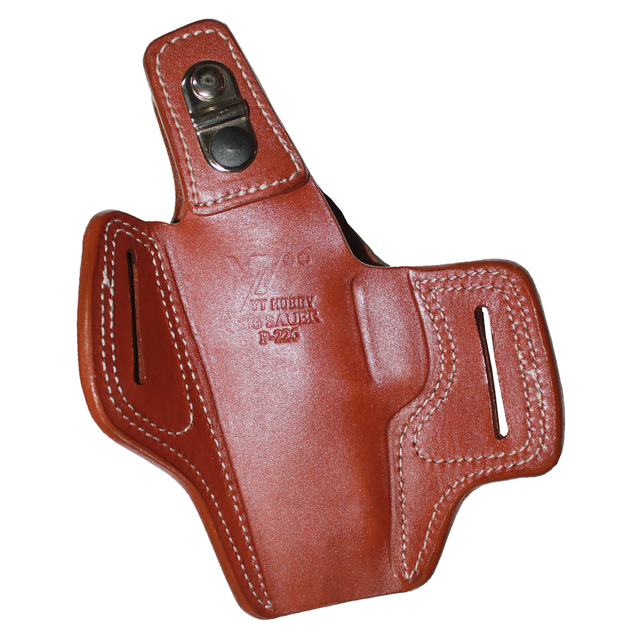 Handmade Leather OWB Carry Two Slot Thumb Break Gun Holster for Sig P226 | Premium Concealed Carry Holster for Outdoor, Range & Tactical Use