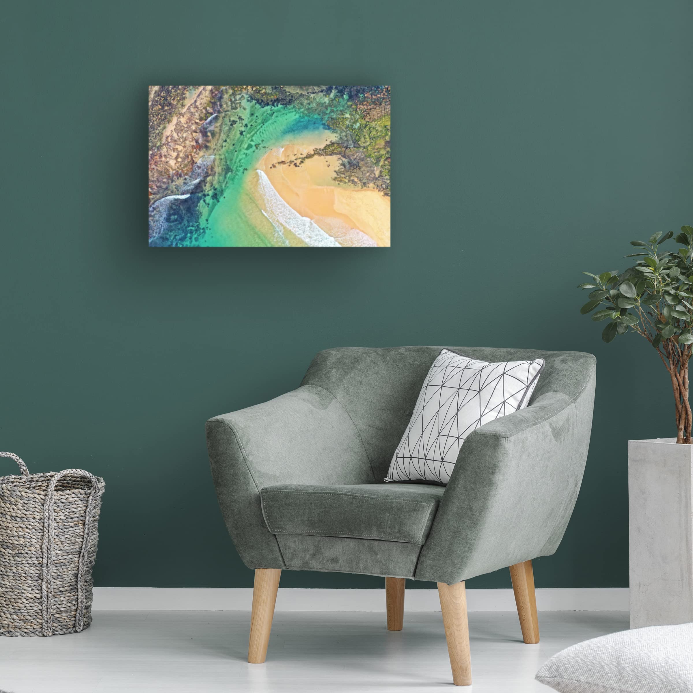 Trademark Fine Art 'Ocean Abstractions 3' Canvas Wall Art by Beata Czyzowska Young - Modern Coastal Painting for Living Room, Bedroom & Office Decor