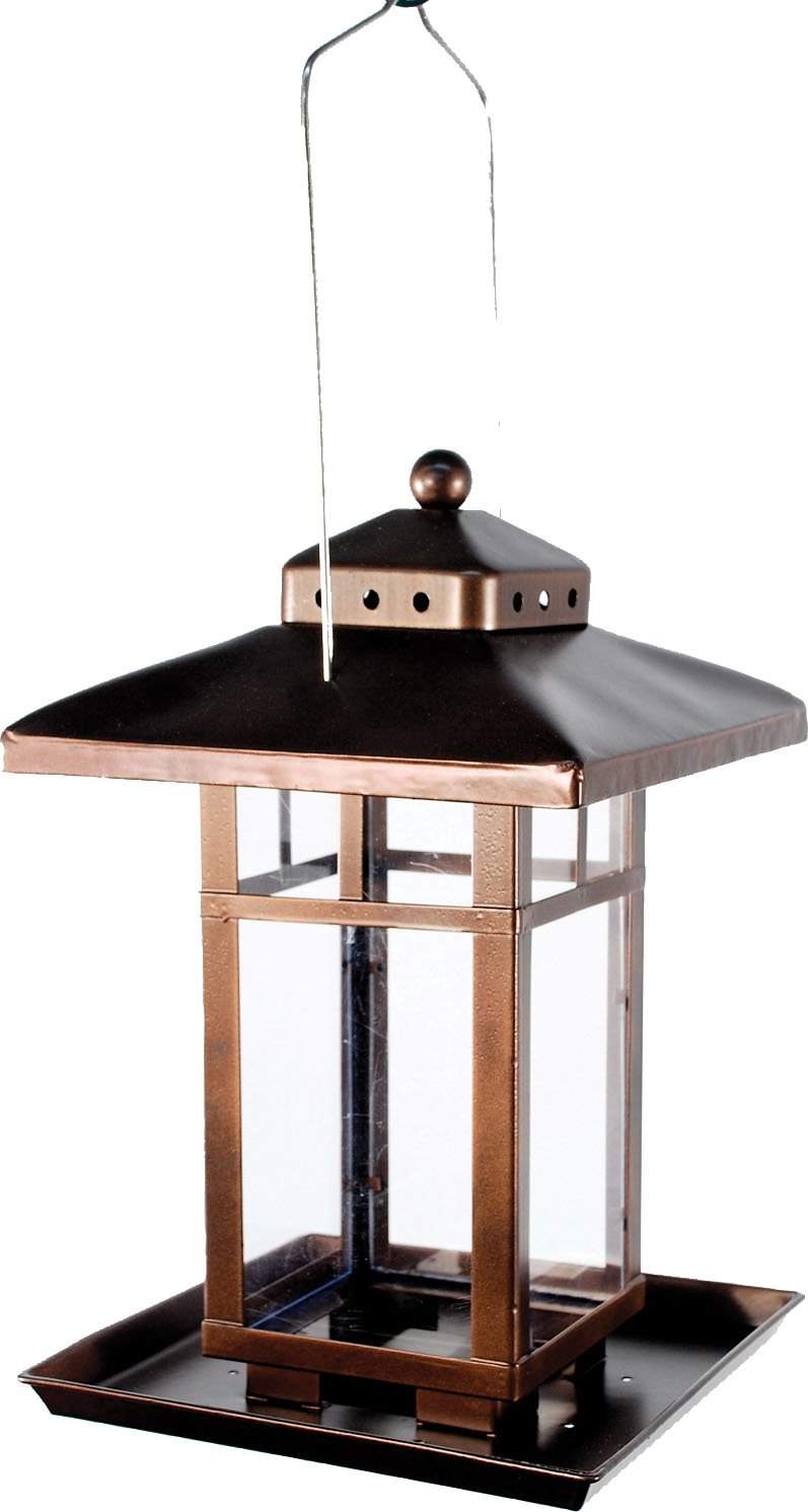 Metal Lantern Bird Feeder - 2.25 Lb Rustic Outdoor Garden Decor for Attracting Wild Birds - Perfect for Backyard, Patio & Nature Lovers
