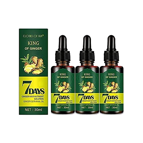 Ginger Essential Oil Hair Growth Serum for Men & Women - 30ml (3 Pack) - Natural Hair Loss Treatment & Hair Regrowth Solution for Thinning Hair - Perfect for Daily Scalp Care & Hair Thickening at Home