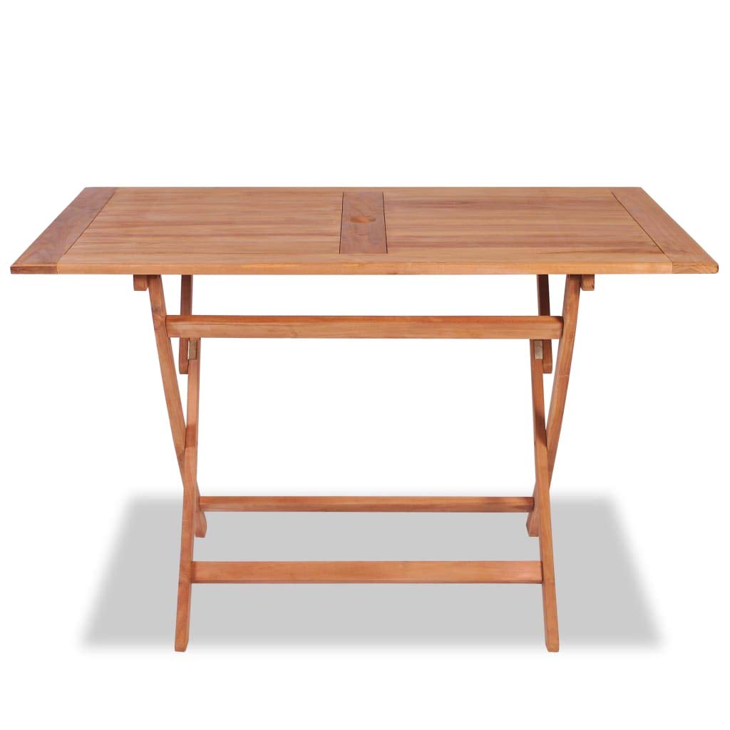 FAMIROSA Folding Garden Table 47.2x27.6x29.5 Inch Solid Teak Wood Outdoor Patio Furniture for Picnic, Camping & Backyard Relaxation