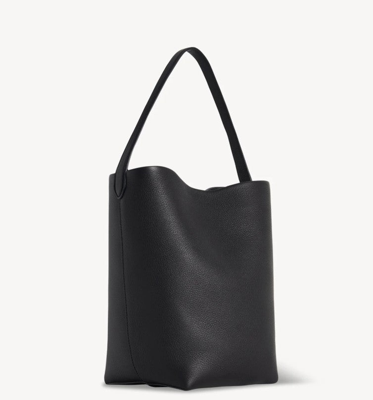 Premium Park Tote Bag - Medium Grain Leather, Stylish Black Handbag for Women | Perfect for Work, Travel & Everyday Use