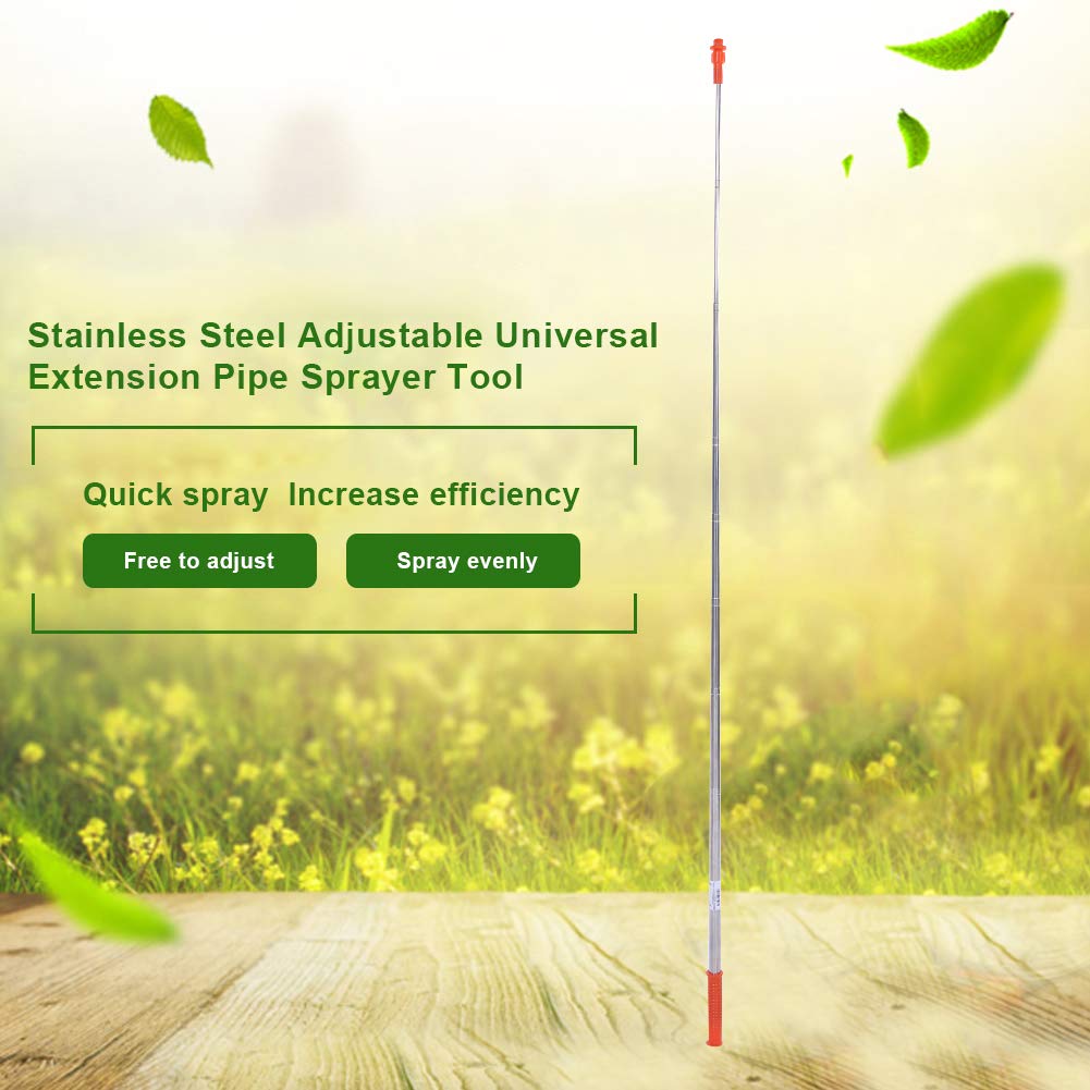 Stainless Steel Adjustable Garden Spray Lance Tool 2.6m Extension Pipe - Universal Watering Sprayer for Home & Outdoor Gardening - Perfect for Lawn, Plants & Cleaning