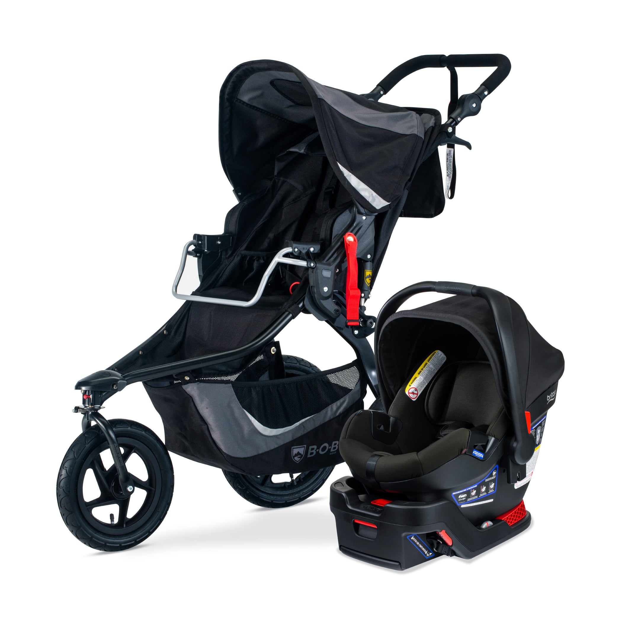 BOB Gear Revolution Flex 3.0 Travel System with B Safe Gen2 Infant Car Seat - Lightweight Jogging Stroller & Safe Baby Carrier for Running, Walking & Travel