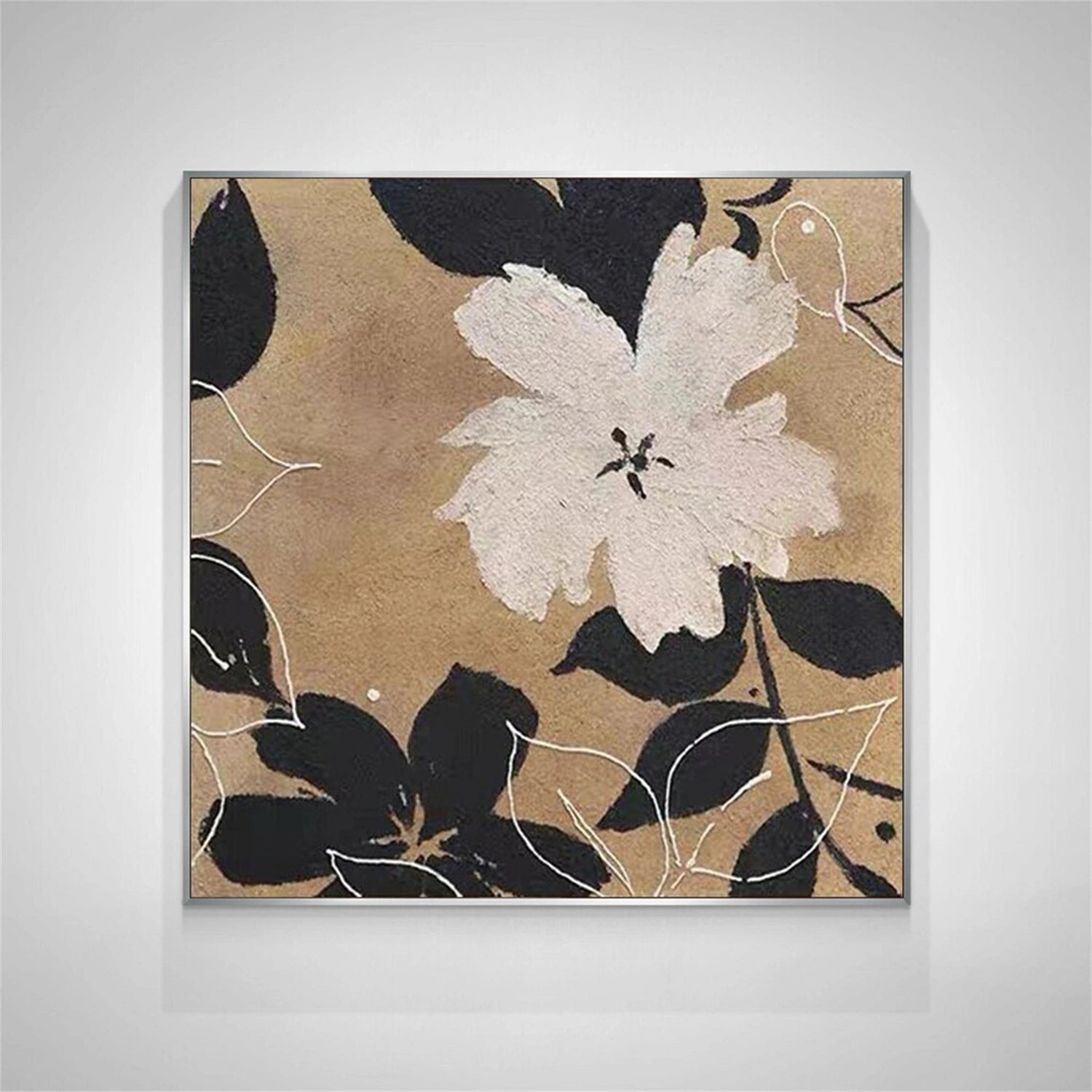 Flower and Tree Painting #FT158 - Handmade Canvas Wall Art for Home & Office Decor - Perfect for Living Room, Bedroom, or Gift