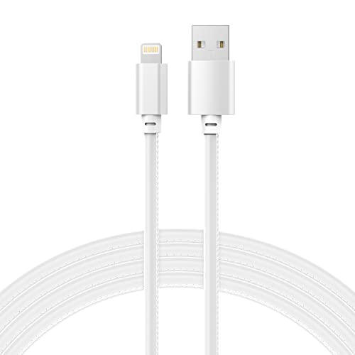 LAX USB A to Lightning Cable - Glow in The Dark Apple MFI Certified Fast Charging Cable for iPhone, iPad, iPod (10ft, White) - Perfect for Night Use, Travel & Home Charging