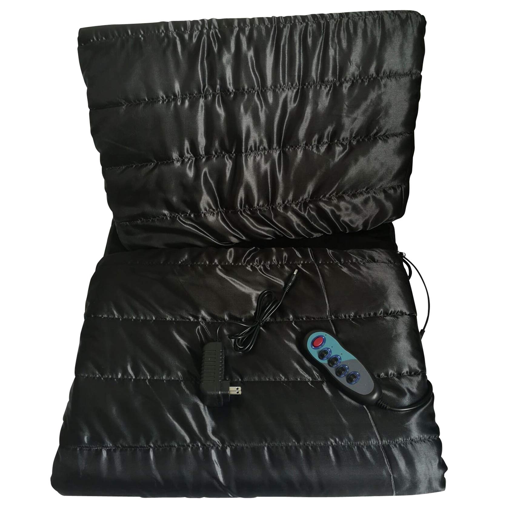 XXJF Full Body Shiatsu Massage Mat with Heat - Electric Massage Mattress Pad for Back Pain Relief, Muscle Relaxation & Cramps - Black - Perfect for Home, Office & Post-Workout Recovery