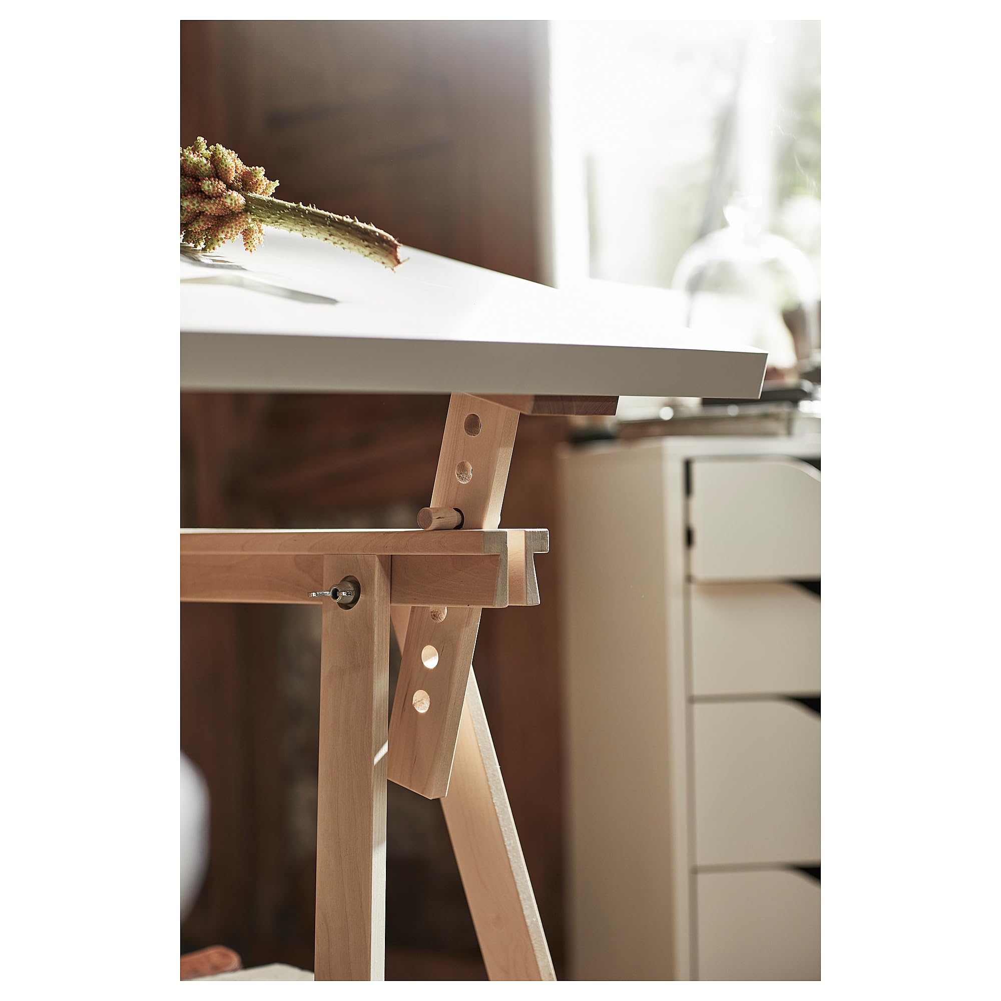 LAGKAPTEN/MITTBACK White Birch Computer Desk 55