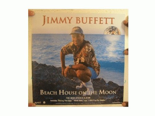 Jimmy Buffet Beach House On The Moon Poster - Vintage Music Wall Art Decor for Beach Themed Rooms, Bars & Tropical Home Decor