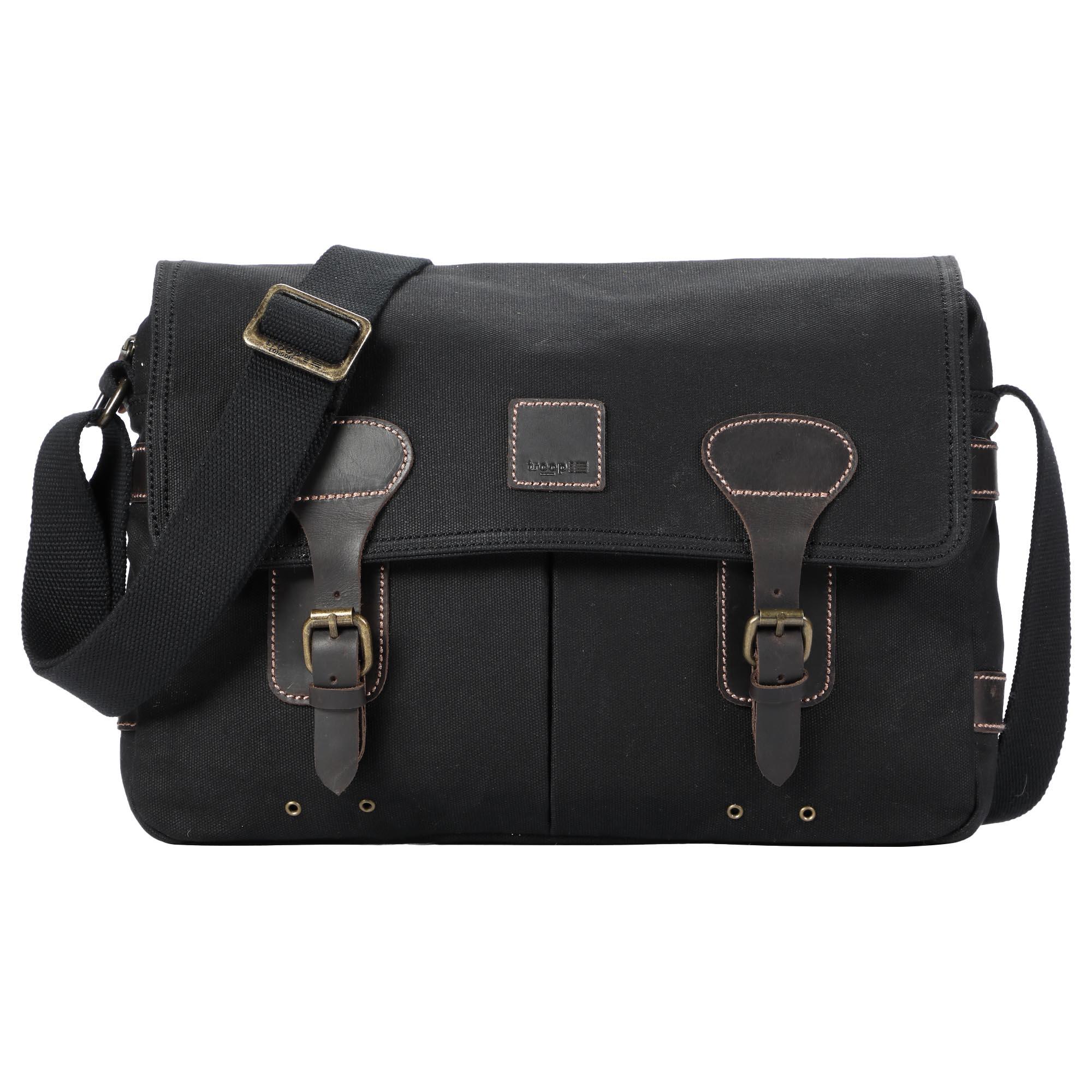 TRP0548 Troop London Heritage Canvas Messenger Bag for Men & Women - Durable 13