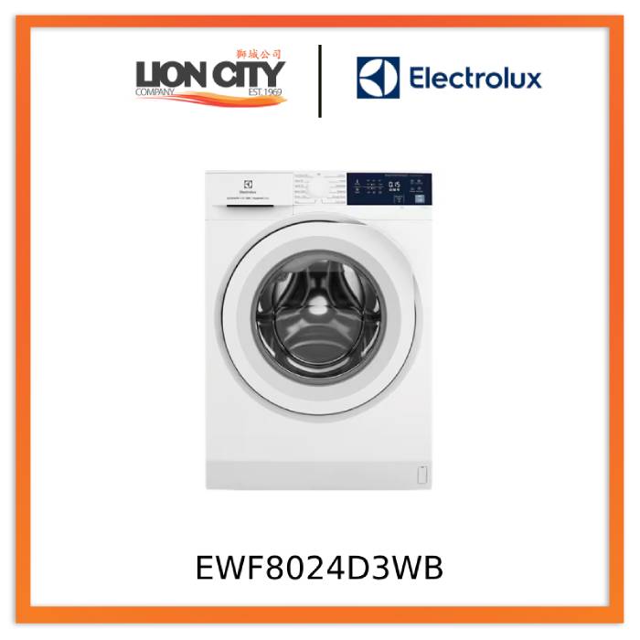 Electrolux EWF8024D3WB 8kg UltimateCare 300 Front Load Washing Machine - Energy Efficient, Quiet Operation for Home & Laundry Room Use