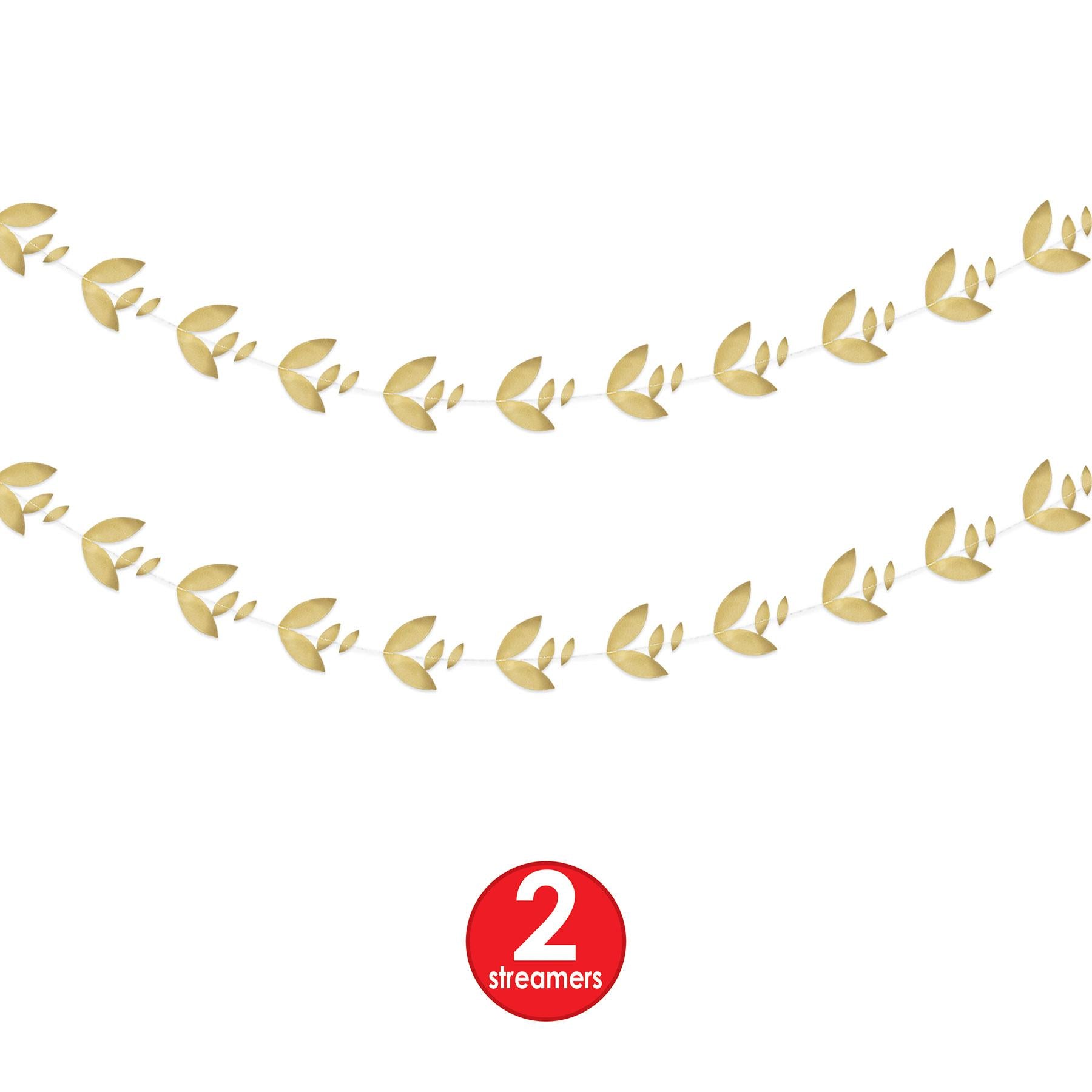 12 Pack Gold Foil Leaves Party Garland - Premium Metallic Decor for Halloween, Thanksgiving, Christmas & Wedding Celebrations - Perfect for Wall, Table & Ceiling Decorations
